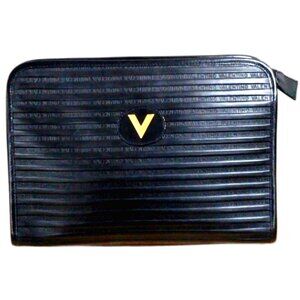 MARIO VALENTINO Printed Vintage Black Leather Clutch Bag - Stylish Women's #3